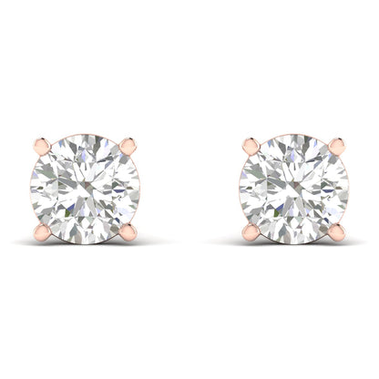 10 CTW Lab Grown Diamond Solitaire Round Stud Earring