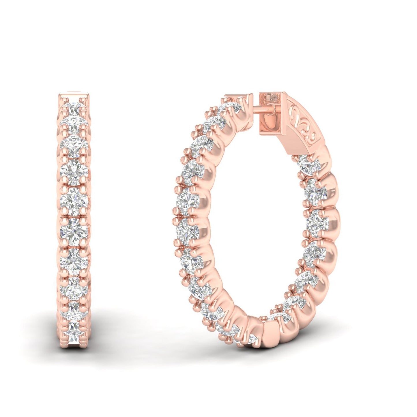 4 CTW Lab Grown Diamond Classic Small Hoop Earring