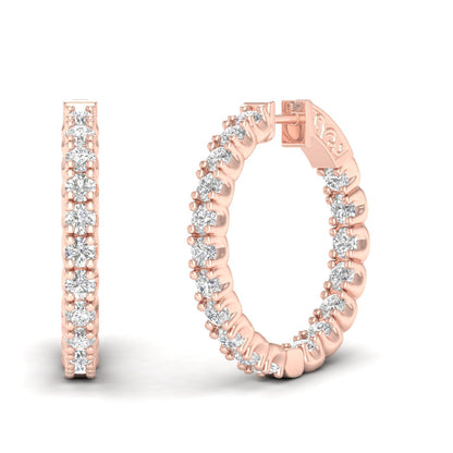 4 CTW Lab Grown Diamond Classic Small Hoop Earring