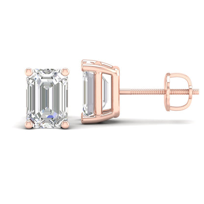 10 CTW Lab Grown Diamond Classic Emerald Stud Earring