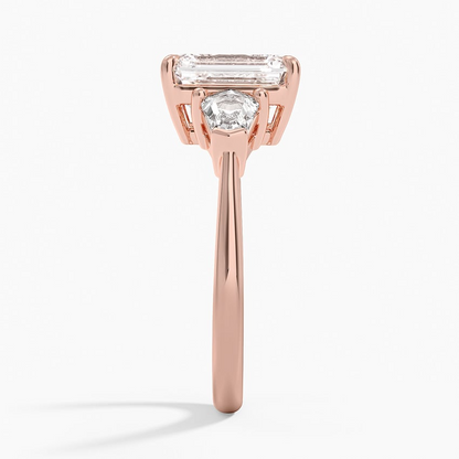 2 CT Emerald Cut Lab Grown Diamond Cluster Enagagement Ring