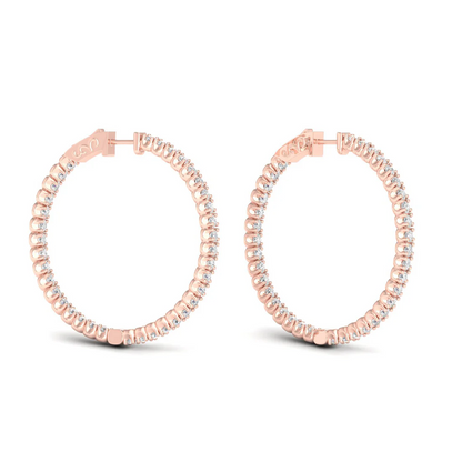 3.10 CTW Lab Grown Diamond Big Hoop Earring