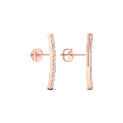 0.20 CTW Lab Grown Diamond Curve Bar Fashion Stud Earring