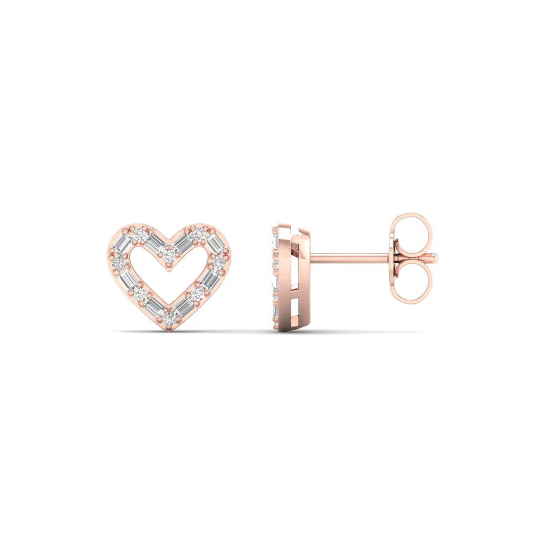 0.25 CTW Lab Grown Diamond Golden Heart Earring