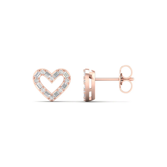0.25 CTW Lab Grown Diamond Golden Heart Earring