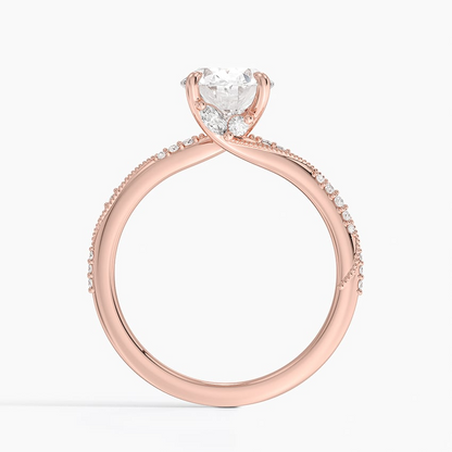 2 CT Lab Grown Diamond Milgrain Engagement Ring
