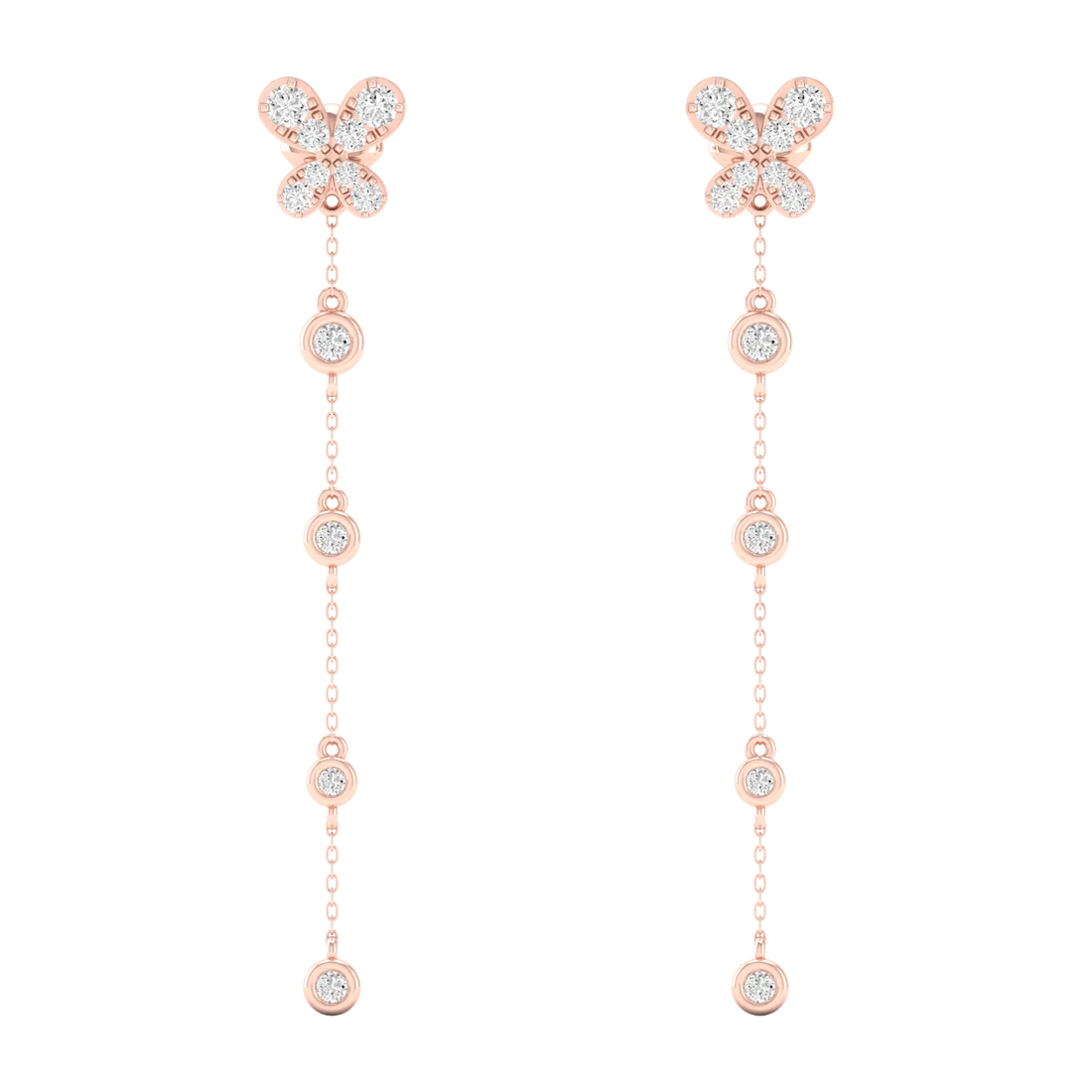 0.38 CTW Lab Grown Diamond Butterfly Drop Earring