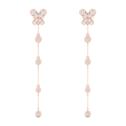 0.38 CTW Lab Grown Diamond Butterfly Drop Earring