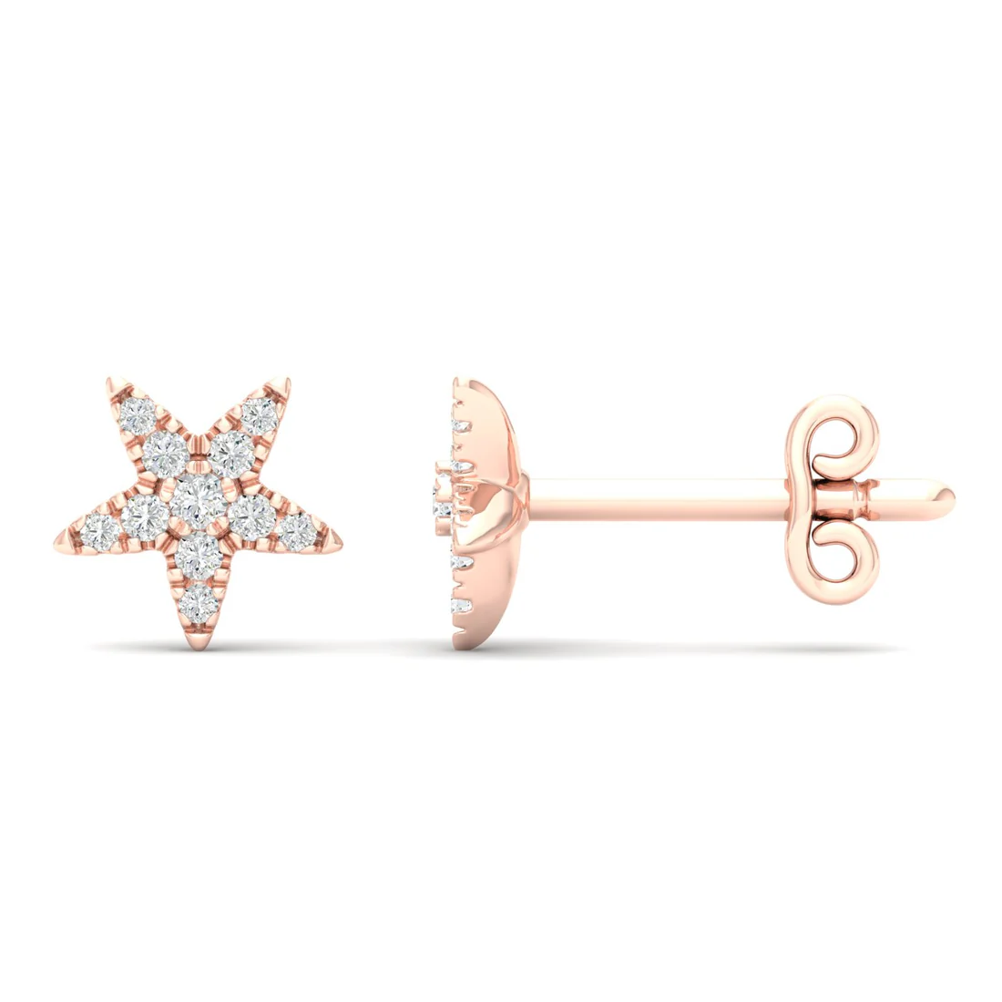 0.16 CTW Lab Grown Diamond Star Shape Stud Earring