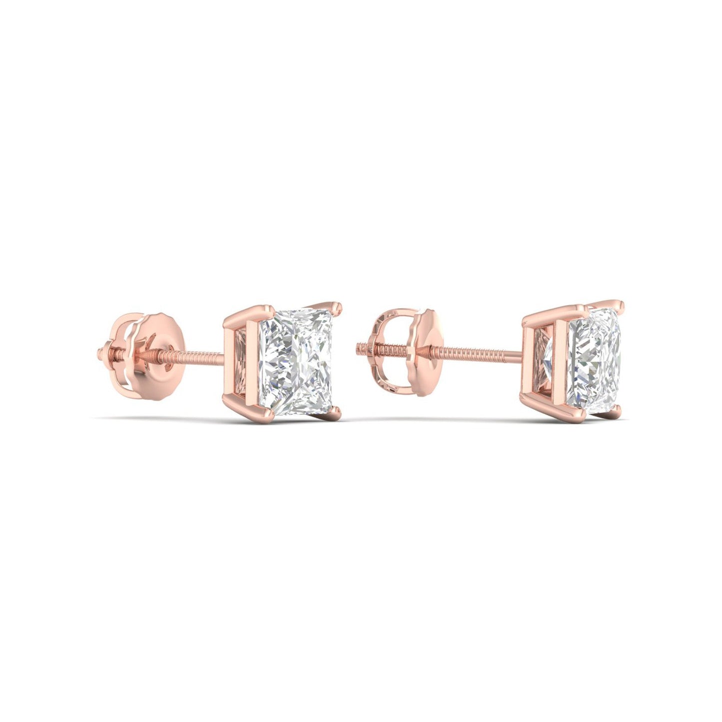 1.50 CTW Lab Grown Diamond Princess Solitaire Stud Earring