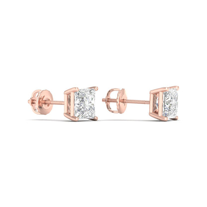 1.50 CTW Lab Grown Diamond Princess Solitaire Stud Earring