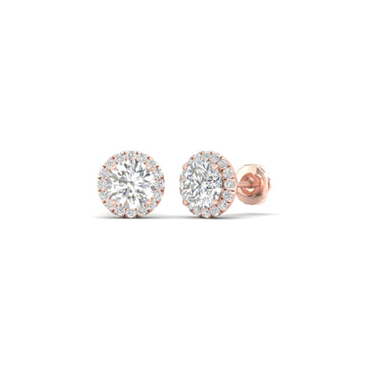 1 CTW Lab Grown Diamond Round Halo Stud Earring