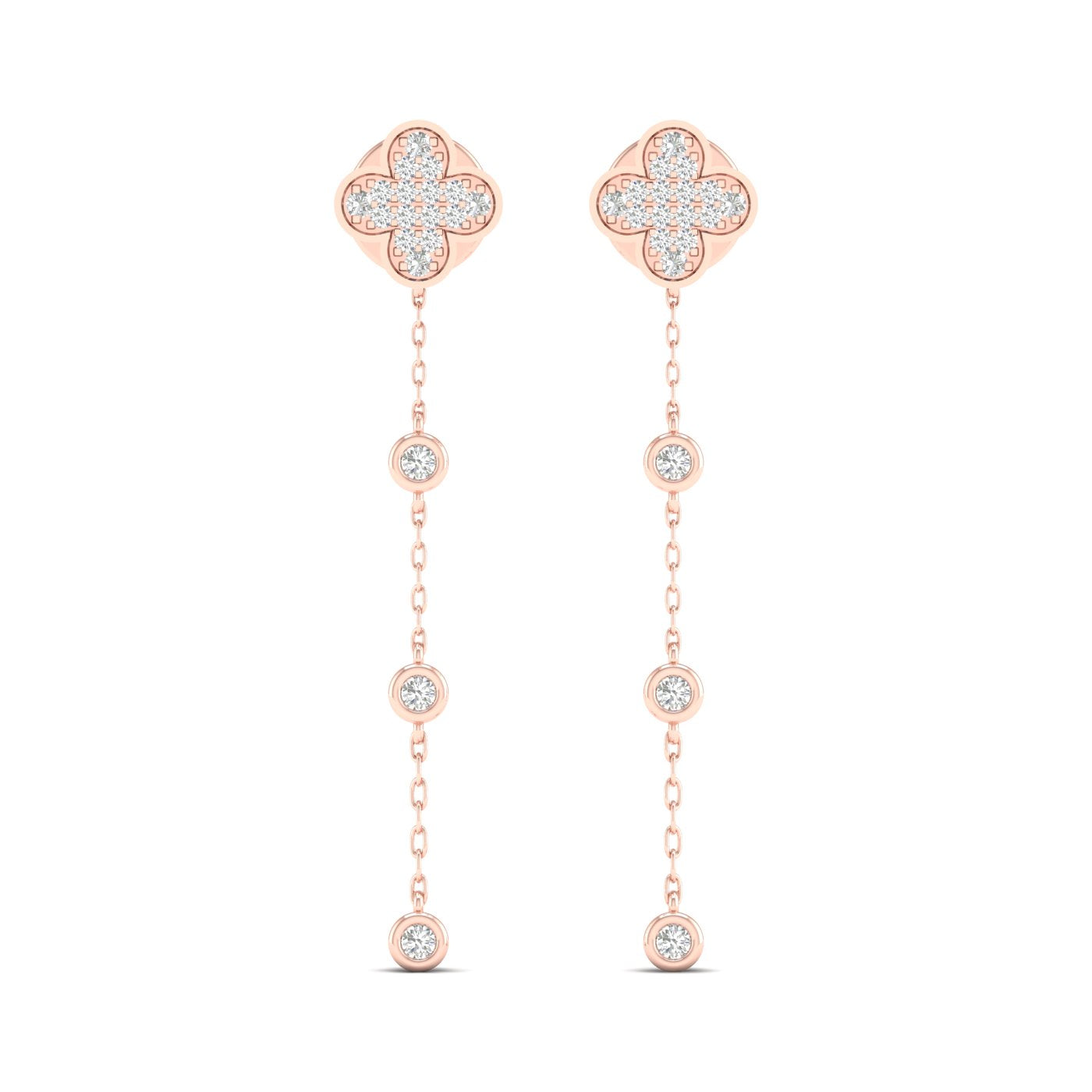 0.30 CTW Lab Grown Diamond Clover Stud Earring