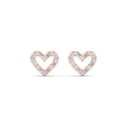 0.25 CTW Lab Grown Diamond Golden Heart Earring