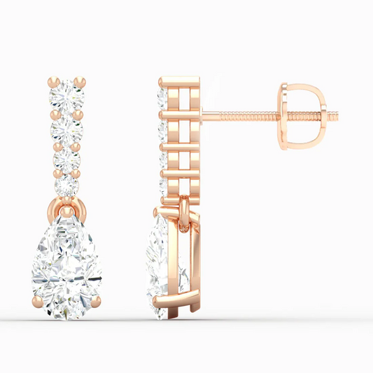 2 CTW Lab Grown Diamond Pear Drop Earring