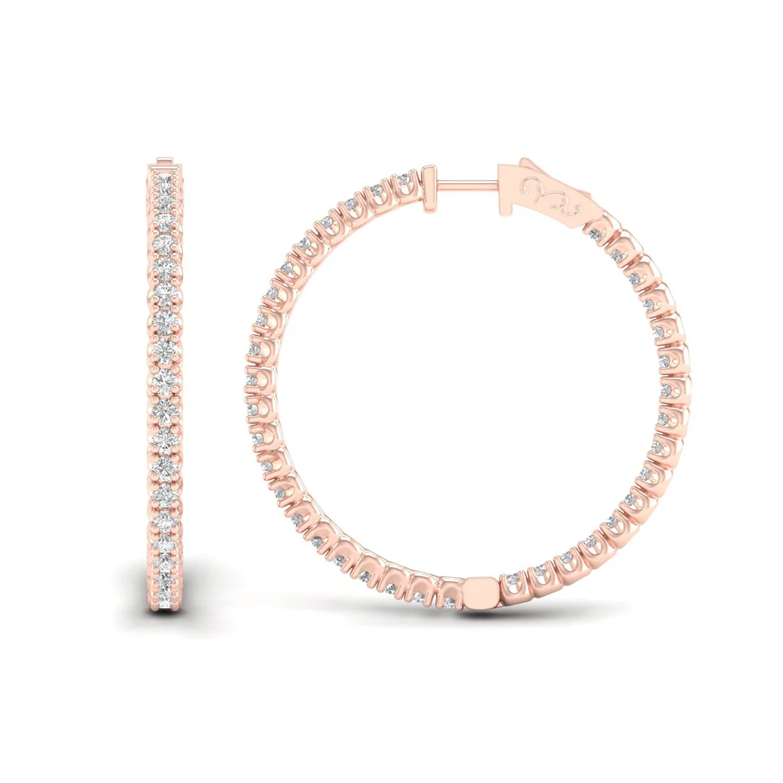 3.10 CTW Lab Grown Diamond Big Hoop Earring