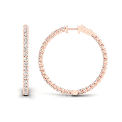 3.10 CTW Lab Grown Diamond Big Hoop Earring