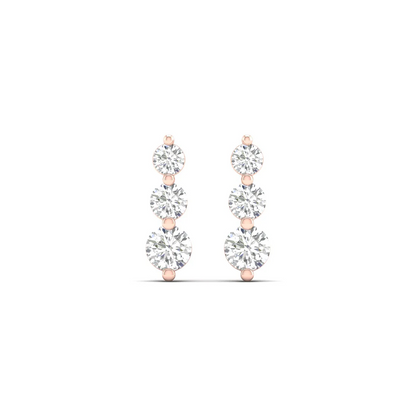 1 CTW Lab Grown Diamond Vertical Drop Earrings in 14KT Gold