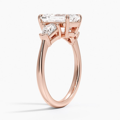2 CT Emerald Cut Lab Grown Diamond Cluster Enagagement Ring