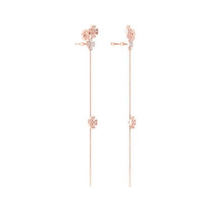 0.30 CTW Lab Grown Diamond Floral Spark Drop Earring