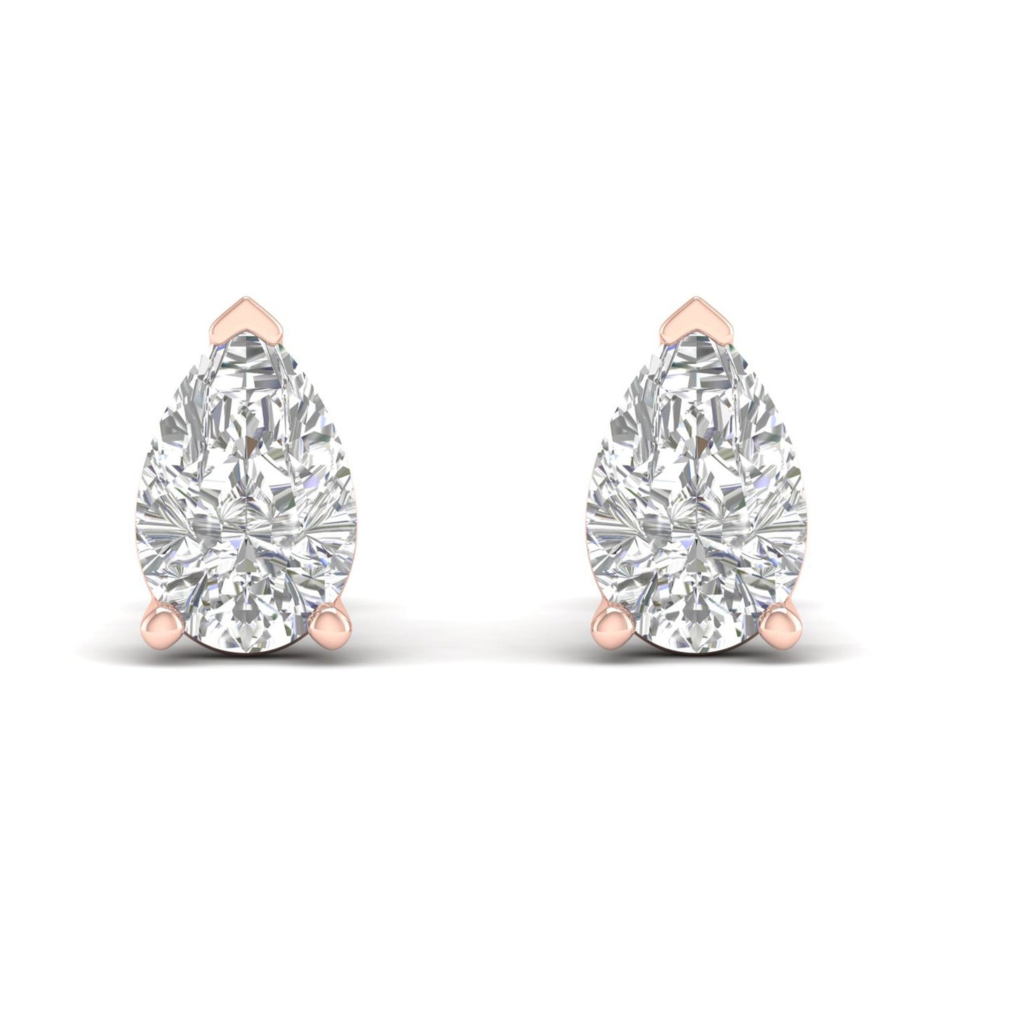 10 CTW Lab Grown Diamond Solitaire Pear Stud Earring
