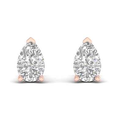 10 CTW Lab Grown Diamond Solitaire Pear Stud Earring