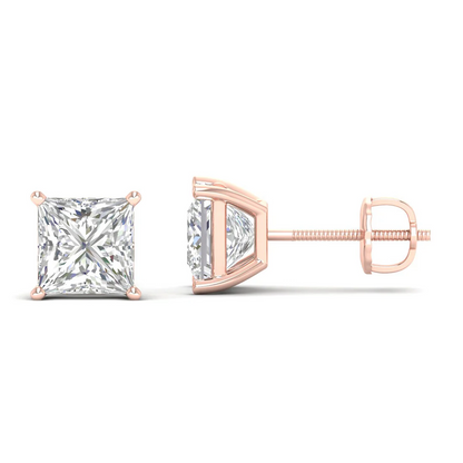 10 CTW Lab Grown Diamond Classic Princess Stud Earring