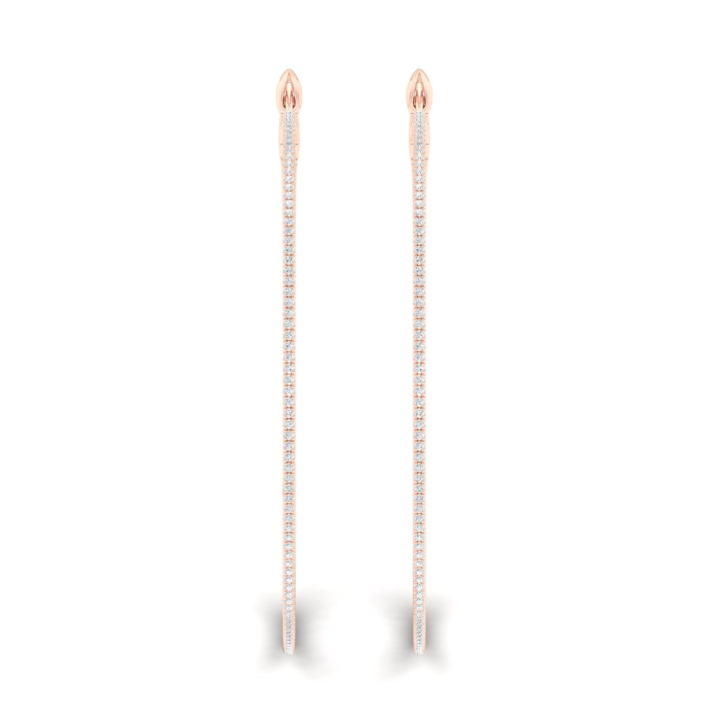 0.98 CTW Lab Grown Diamond Long Hoop Earring