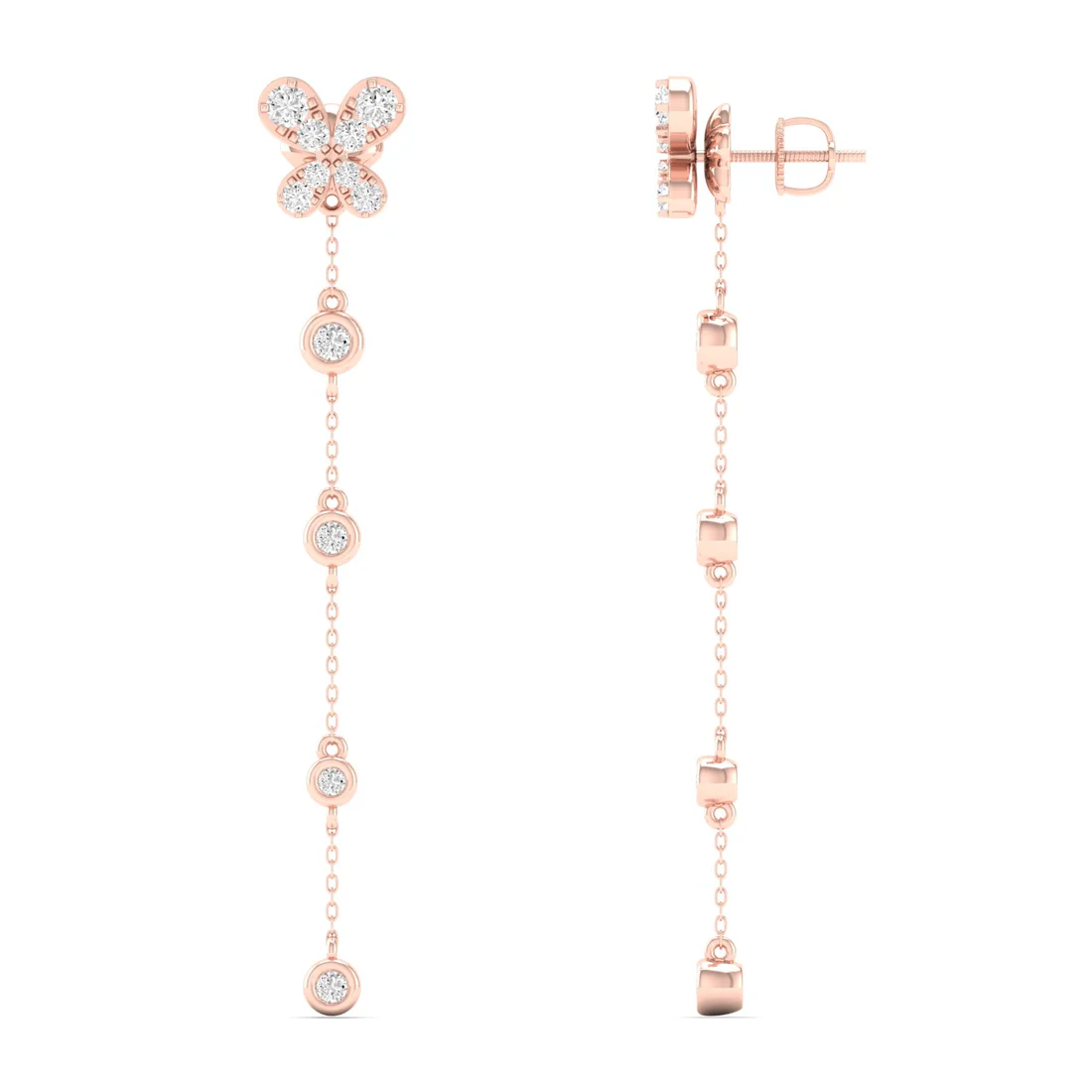 0.38 CTW Lab Grown Diamond Butterfly Drop Earring
