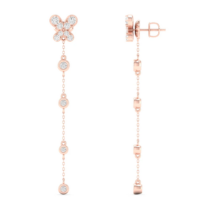 0.38 CTW Lab Grown Diamond Butterfly Drop Earring