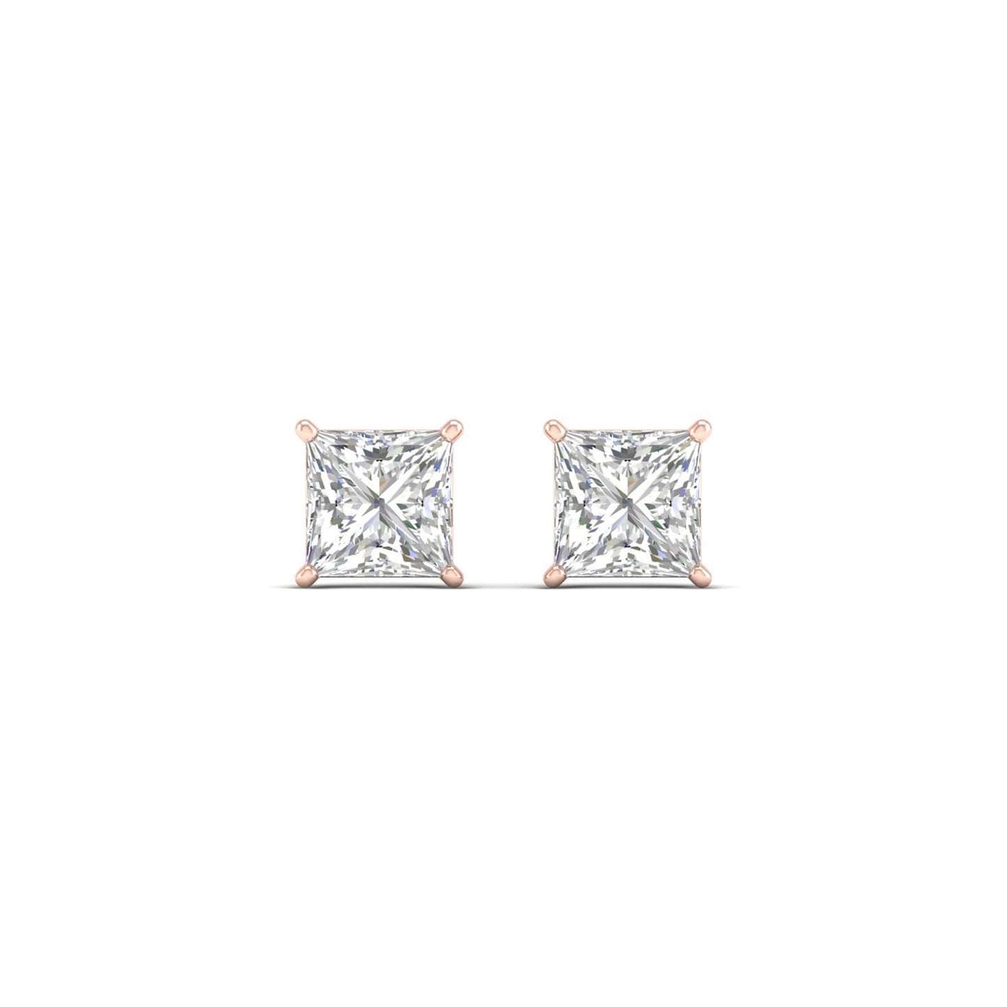 1.50 CTW Lab Grown Diamond Princess Solitaire Stud Earring