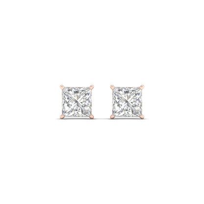 1.50 CTW Lab Grown Diamond Princess Solitaire Stud Earring
