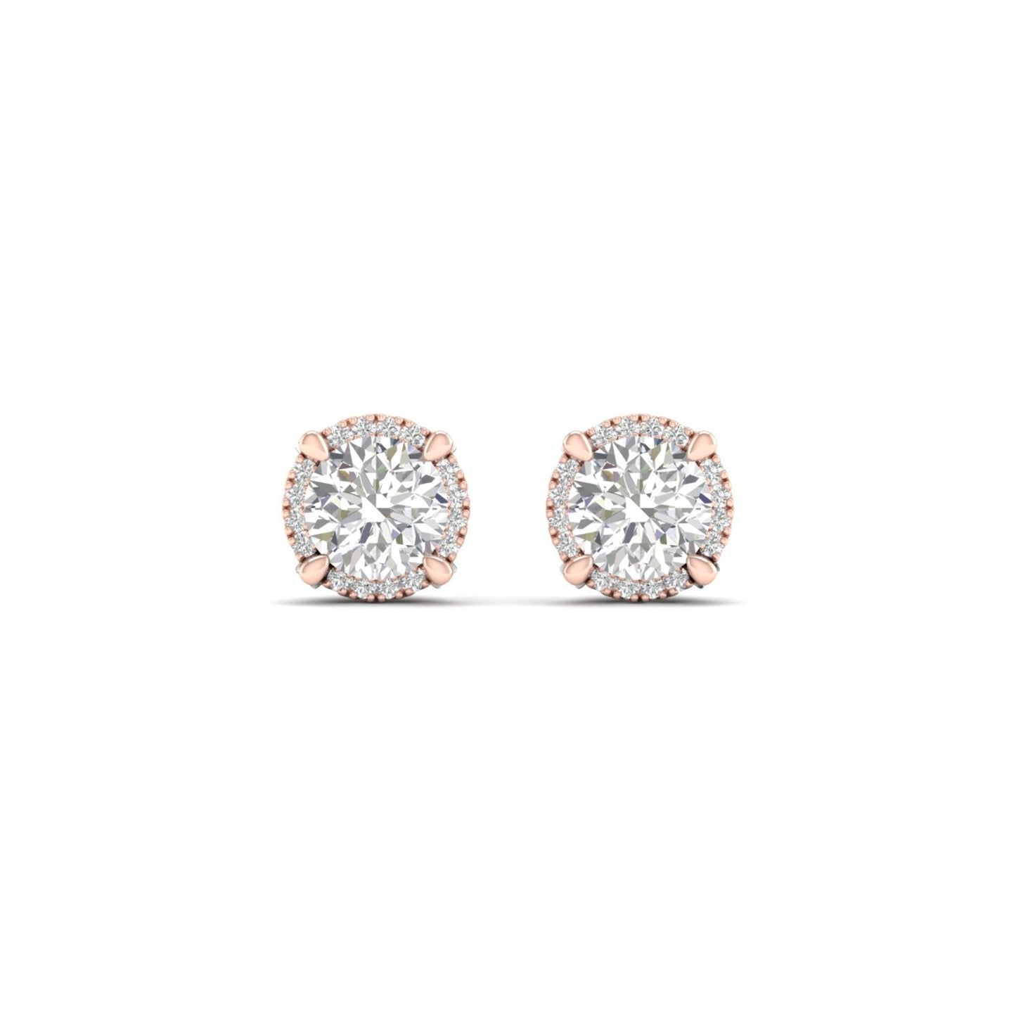 2 CTW Lab Grown Diamond Halo Design Stud Earring