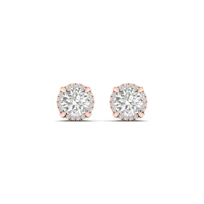 2 CTW Lab Grown Diamond Halo Design Stud Earring