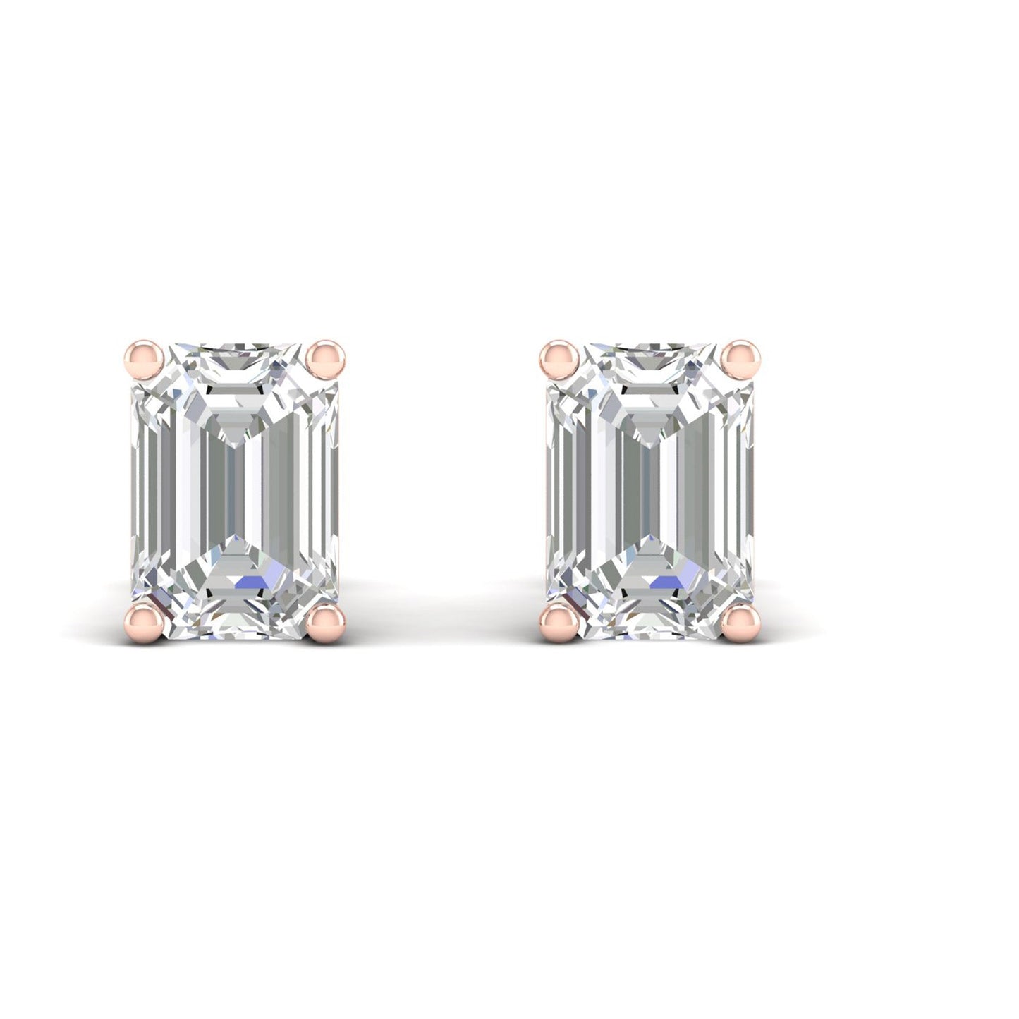 10 CTW Lab Grown Diamond Classic Emerald Stud Earring