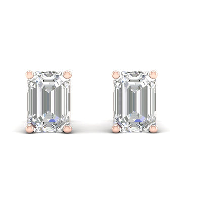 10 CTW Lab Grown Diamond Classic Emerald Stud Earring