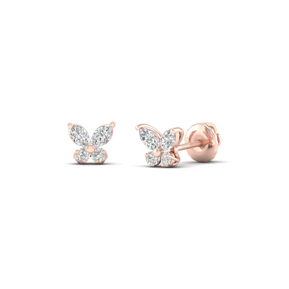 1.12 CTW Lab Grown Diamond Simple Butterfly Stud Earring