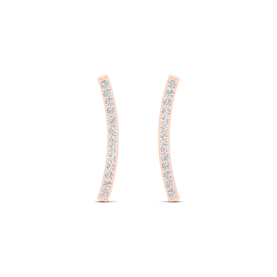 0.20 CTW Lab Grown Diamond Curve Bar Fashion Stud Earring