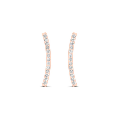 0.20 CTW Lab Grown Diamond Curve Bar Fashion Stud Earring
