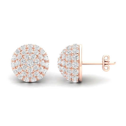 2.12 CTW Lab Grown Diamond Dome Stud Earring