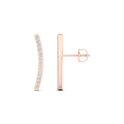0.20 CTW Lab Grown Diamond Curve Bar Fashion Stud Earring
