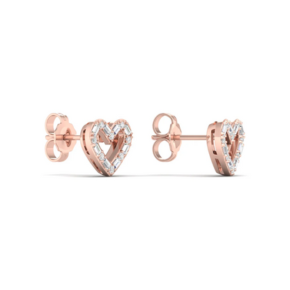 0.25 CTW Lab Grown Diamond Golden Heart Earring