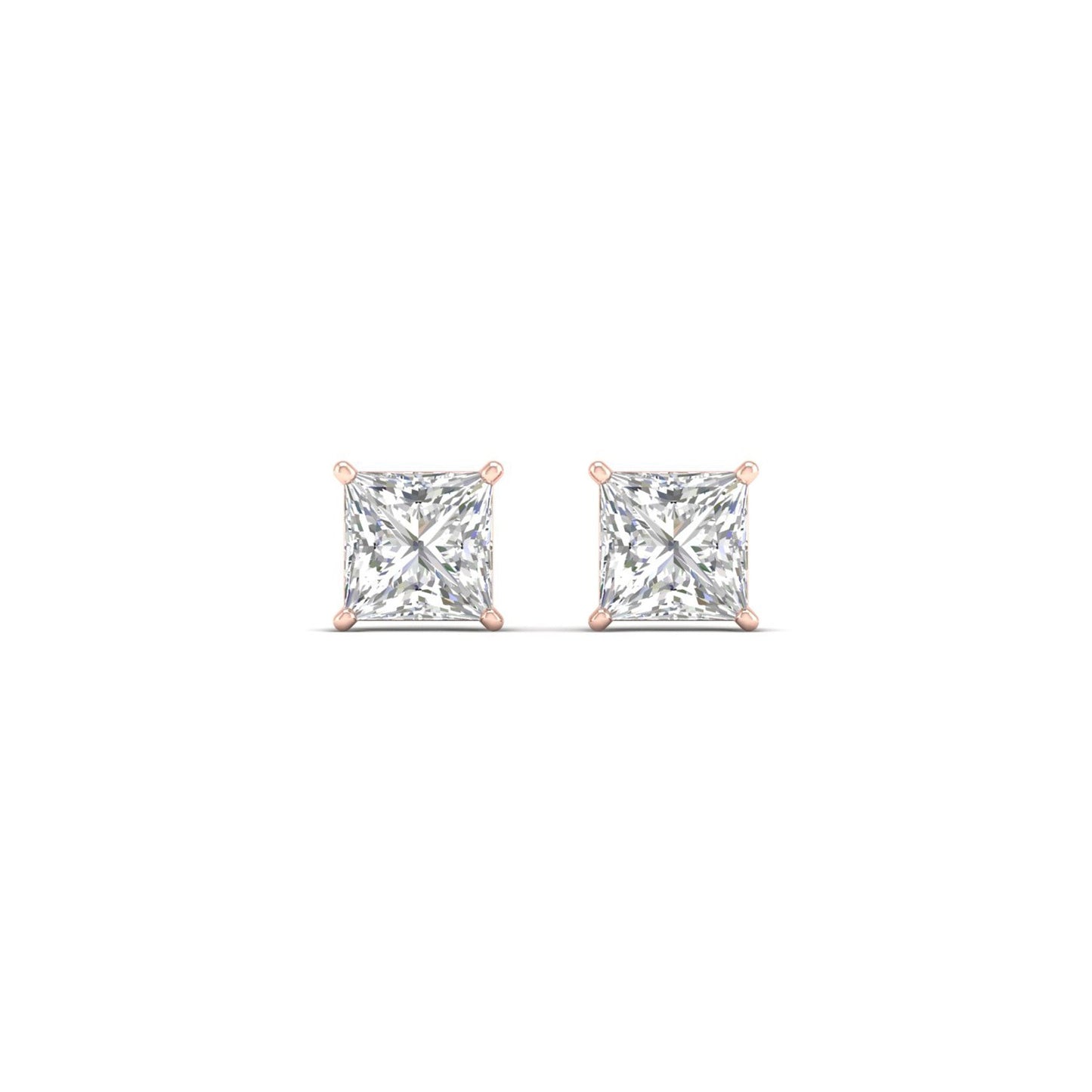 0.50 CTW Lab Grown Diamond Princess Shape Stud Earring