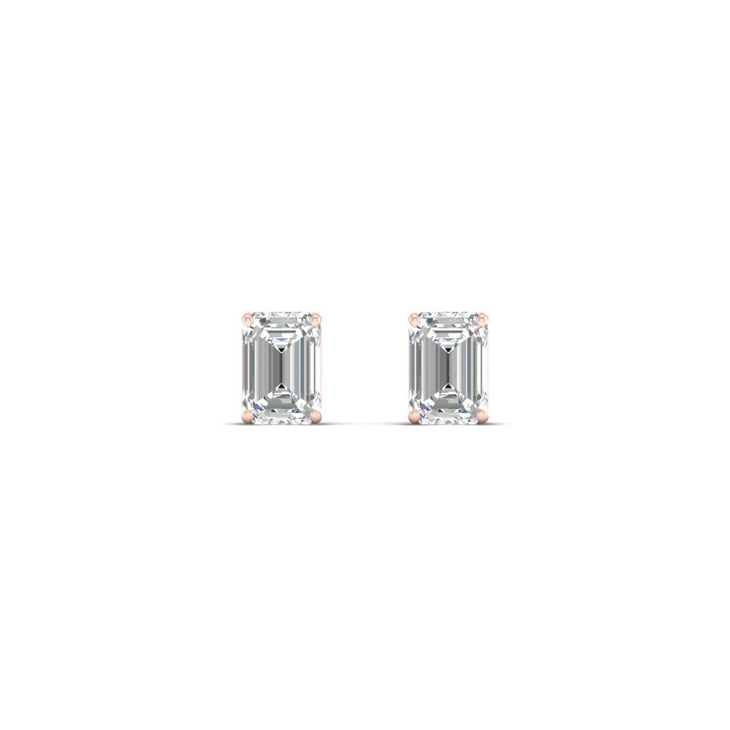 0.50 CTW Lab Grown Diamond Emerald Shape Stud Earring