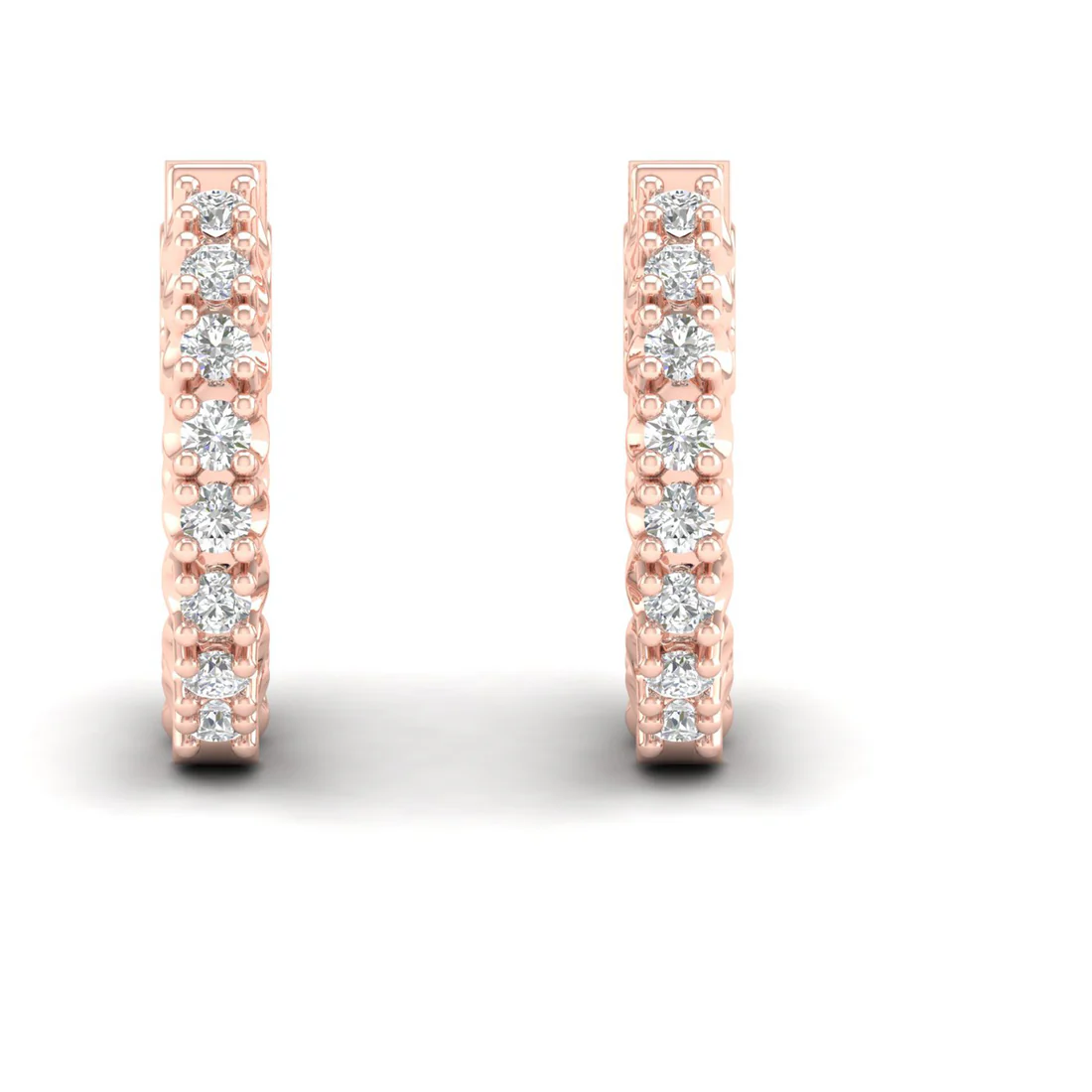 1 CTW Lab Grown Diamond Unique Design Hoop Earring