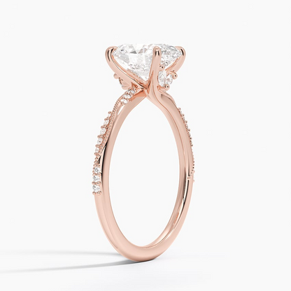 2 CT Lab Grown Diamond Milgrain Engagement Ring