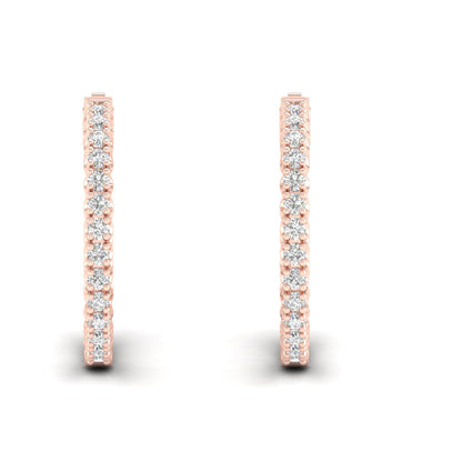 2 CTW Lab Grown Diamond Classic Round Hoop Earring