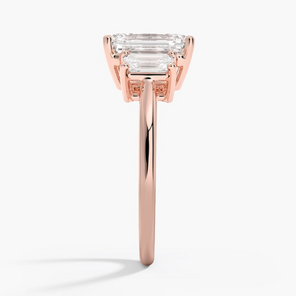 2 CT Lab Grwon Diamond 3 Stone Engagement Ring