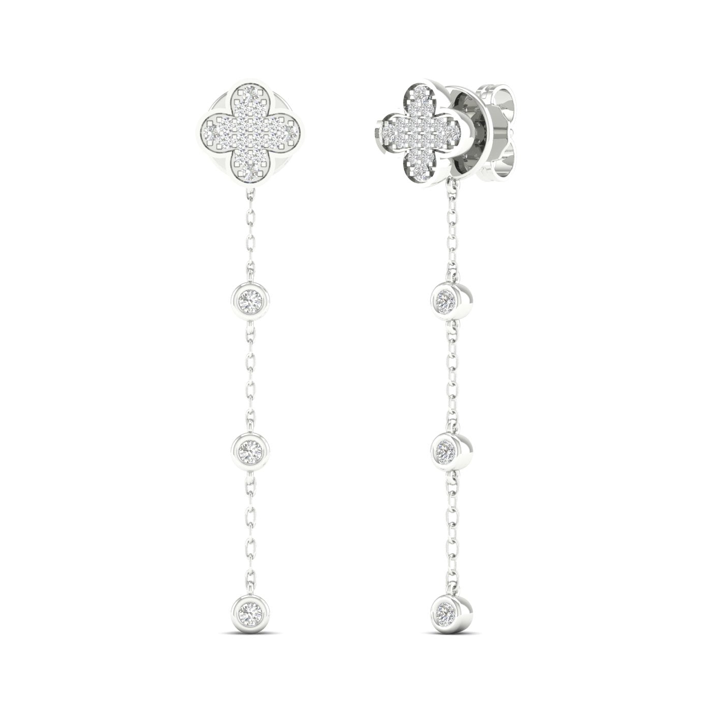 0.30 CTW Lab Grown Diamond Clover Stud Earring
