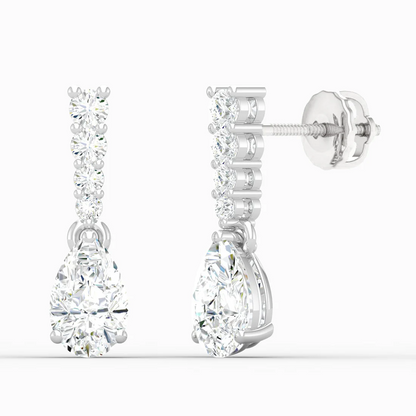 2 CTW Lab Grown Diamond Pear Drop Earring